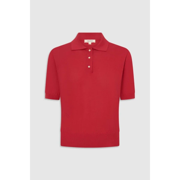 Oroton Short Sleeve Knit Polo - Oroton Tops - Australian Heritage Luxury - Shop at Luxury Shoes 