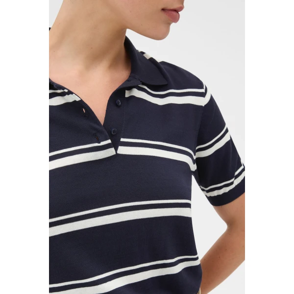 Oroton Short Sleeve Stripe Knit Polo - Oroton Tops - Australian Heritage Luxury - Shop at Luxury Shoes 
