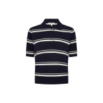 Oroton Short Sleeve Stripe Knit Polo - Oroton Tops - Australian Heritage Luxury - Shop at Luxury Shoes 