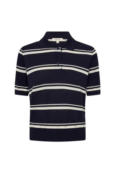 Oroton Short Sleeve Stripe Knit Polo - Oroton Tops - Australian Heritage Luxury - Shop at Luxury Shoes 