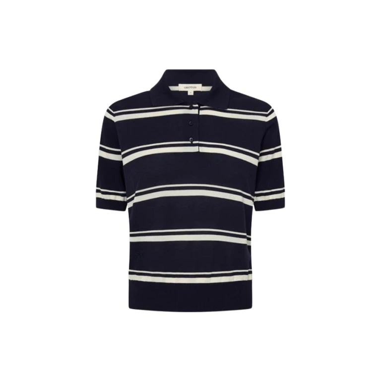 Oroton Short Sleeve Stripe Knit Polo - Oroton Tops - Australian Heritage Luxury - Shop at Luxury Shoes 