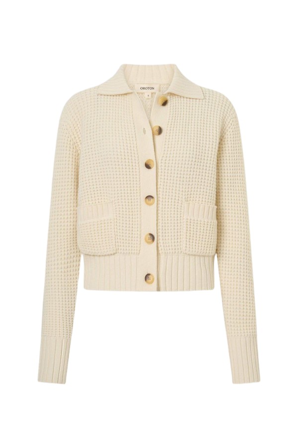 Oroton Waffle Cardigan - Oroton Knitwear - Australian Heritage Luxury - Shop at Luxury Shoes 