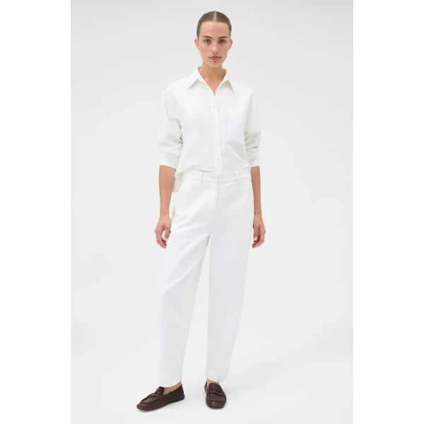 Oroton White Twill Pant - Oroton Pants - Australian Heritage Luxury - Shop at Luxury Shoes 