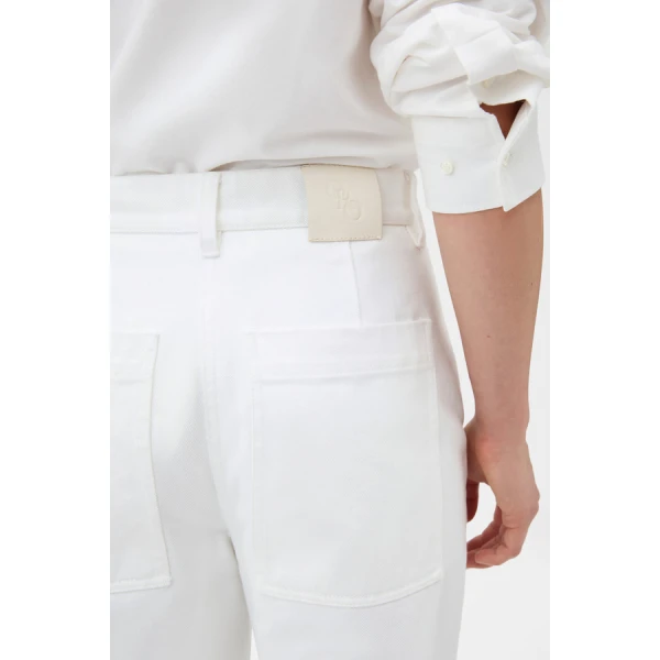 Oroton White Twill Pant - Oroton Pants - Australian Heritage Luxury - Shop at Luxury Shoes 