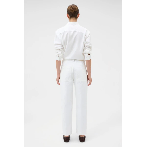 Oroton White Twill Pant - Oroton Pants - Australian Heritage Luxury - Shop at Luxury Shoes 