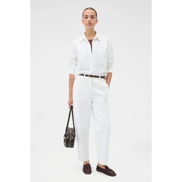Oroton White Twill Pant - Oroton Pants - Australian Heritage Luxury - Shop at Luxury Shoes 