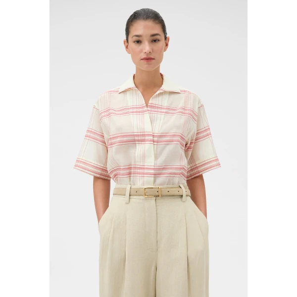 Oroton Windowpane Check Shirt - Oroton Tops - Australian Heritage Luxury - Shop at Luxury Shoes 