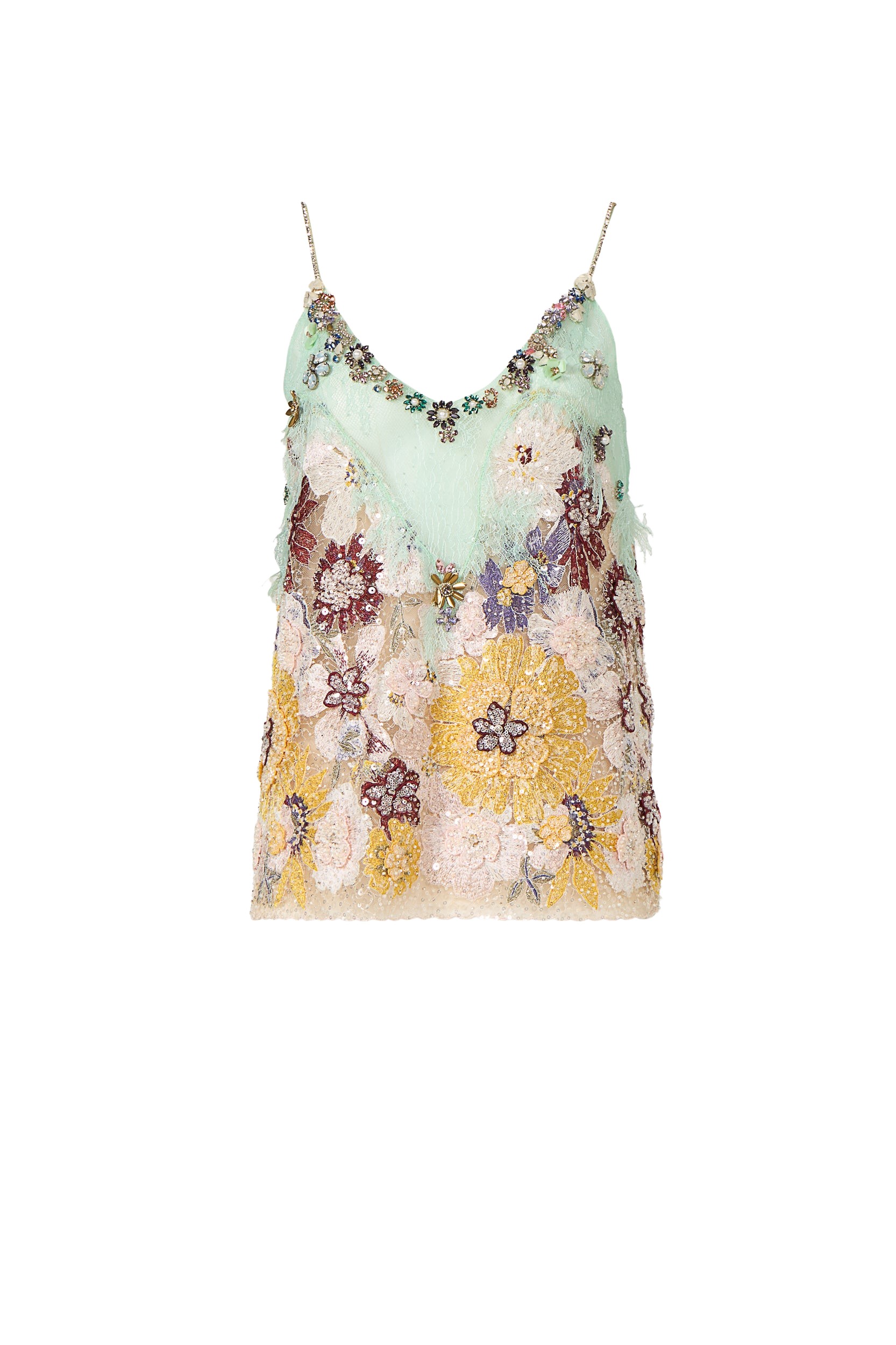 Costarellos Sasha Embroidered Lace Top