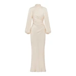 Shona Joy La Lune High Neck Balloon Sleeve Maxi Dress – Cream