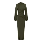 Shona Joy La Lune High Neck Balloon Sleeve Maxi Dress – Forest