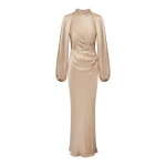 Shona Joy La Lune High Neck Balloon Sleeve Maxi Dress – Gold