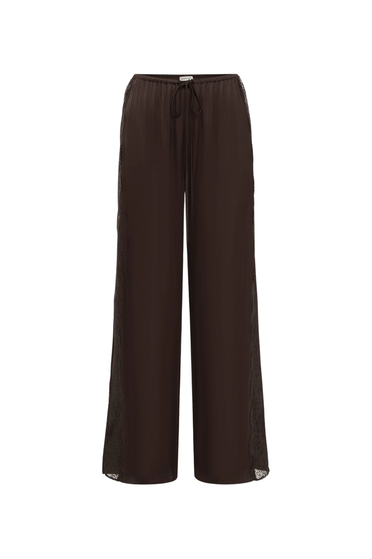 Simona Lace Side Panel Pant - Espresso