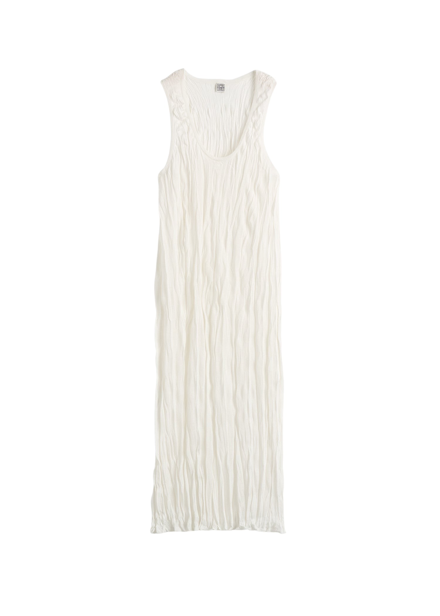 Toteme Crinkled Knit Tank Dress Black