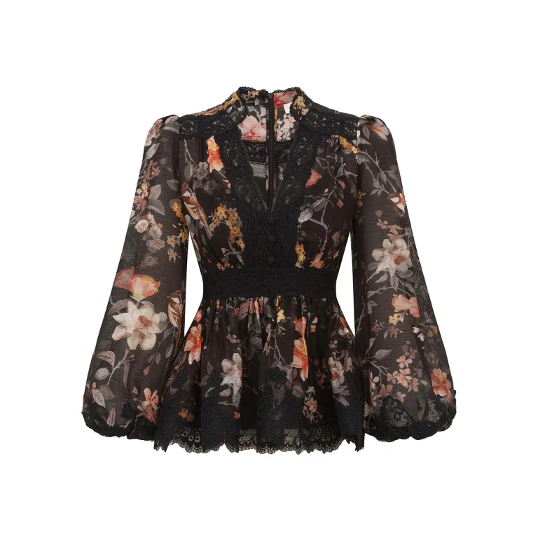 Carousel Lace Peplum Blouse