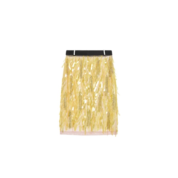 Elevate your elegance in this 16Arlington Skirts from the luxury feather dress edit