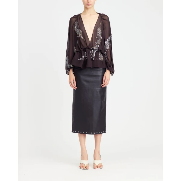 Elevate your elegance in this 16Arlington Skirts from the luxury feather dress edit