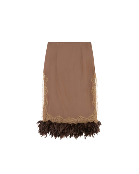 Elevate your elegance in this 16Arlington Skirts from the luxury feather dress edit