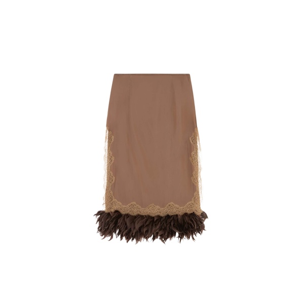 Elevate your elegance in this 16Arlington Skirts from the luxury feather dress edit