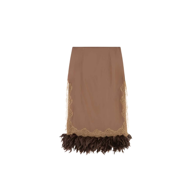 Elevate your elegance in this 16Arlington Skirts from the luxury feather dress edit