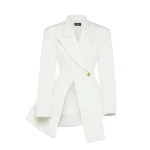A.W.A.K.E. MODE Asymmetric Volume-Contrast Jacket White - Jackets - Conceptual Avant-Garde Fashion at Luxury Shoes 