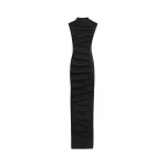 A.W.A.K.E. MODE Bib-Front Maxi Dress Black - Dresses - Conceptual Avant-Garde Fashion at Luxury Shoes 