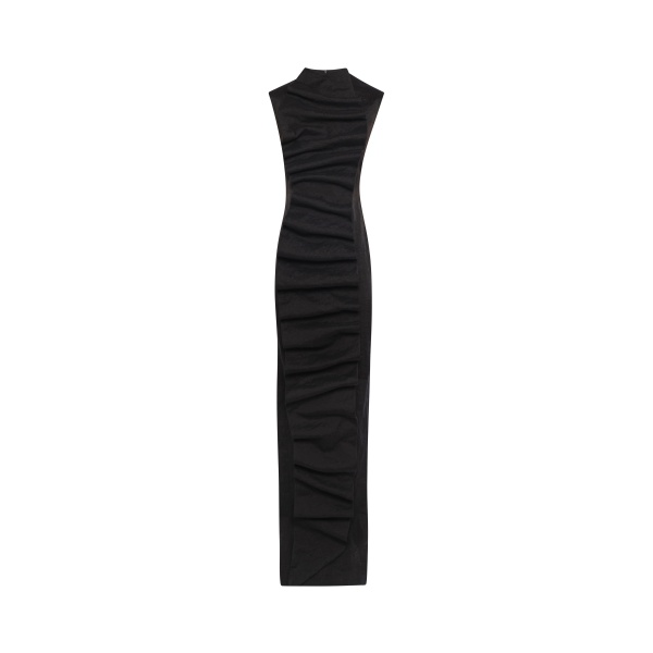 A.W.A.K.E. MODE Bib-Front Maxi Dress Black - Dresses - Conceptual Avant-Garde Fashion at Luxury Shoes 