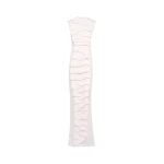 A.W.A.K.E. MODE Bib-Front Maxi Dress Pale Pink - Dresses - Conceptual Avant-Garde Fashion at Luxury Shoes 