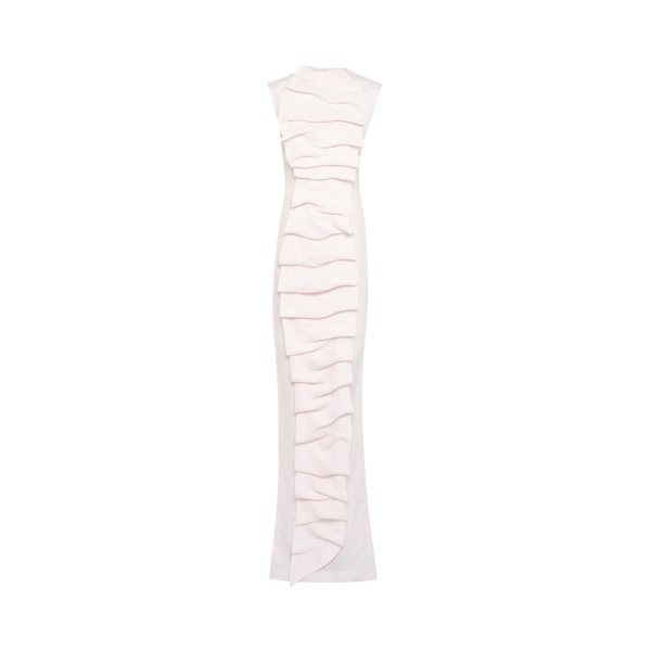 A.W.A.K.E. MODE Bib-Front Maxi Dress Pale Pink - Dresses - Conceptual Avant-Garde Fashion at Luxury Shoes 
