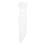 A.W.A.K.E. MODE Bib-Front Structured Dress With Open Back White - Dresses - Conceptual Avant-Garde Fashion at Luxury Shoes 