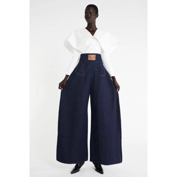 A.W.A.K.E. MODE Cropped Jacket With Collar White - Jackets - Conceptual Avant-Garde Fashion at Luxury Shoes 