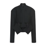A.W.A.K.E. MODE Cropped Jacket With Insert Black - Jackets - Conceptual Avant-Garde Fashion at Luxury Shoes 