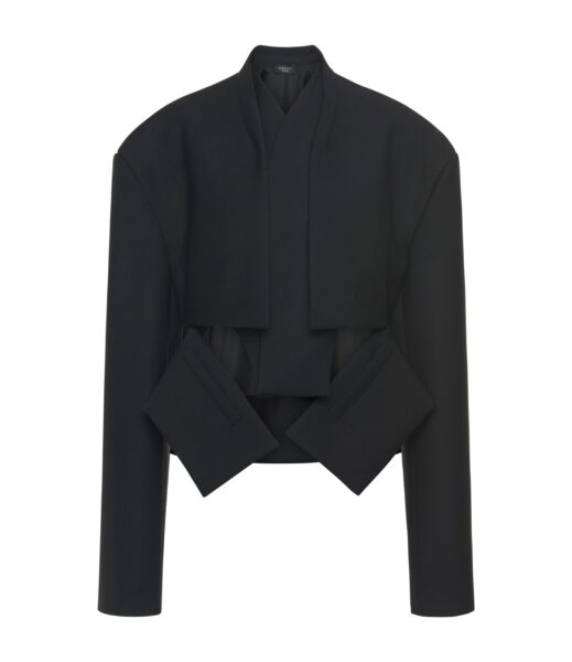 A.W.A.K.E. MODE Cropped Jacket With Insert Black - Jackets - Conceptual Avant-Garde Fashion at Luxury Shoes 