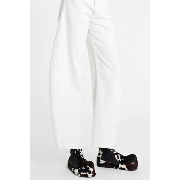 A.W.A.K.E. MODE Denim Jeans With Inserts White - Pants - Conceptual Avant-Garde Fashion at Luxury Shoes 