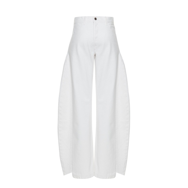 A.W.A.K.E. MODE Denim Jeans With Inserts White - Pants - Conceptual Avant-Garde Fashion at Luxury Shoes 