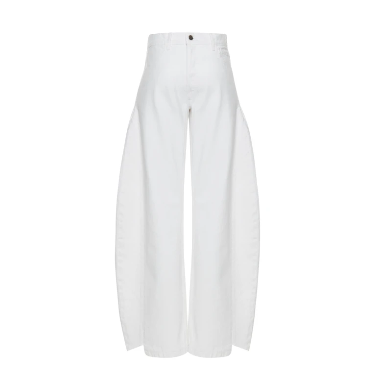 A.W.A.K.E. MODE Denim Jeans With Inserts White - Pants - Conceptual Avant-Garde Fashion at Luxury Shoes 