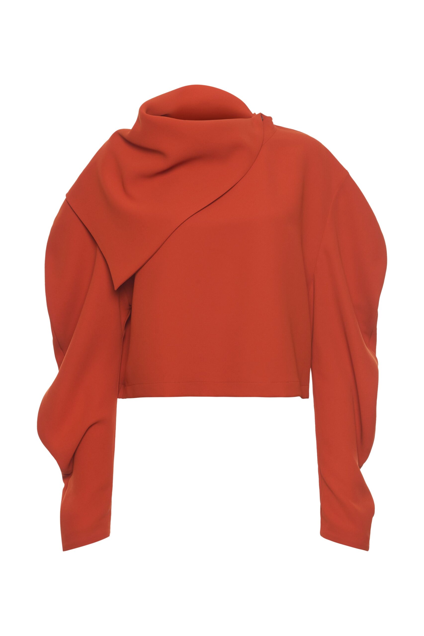 awake mode Tops A.W.A.K.E. MODE Draped Collar Top Terracotta - Tops - Conceptual Avant-Garde Fashion at Luxury Shoes