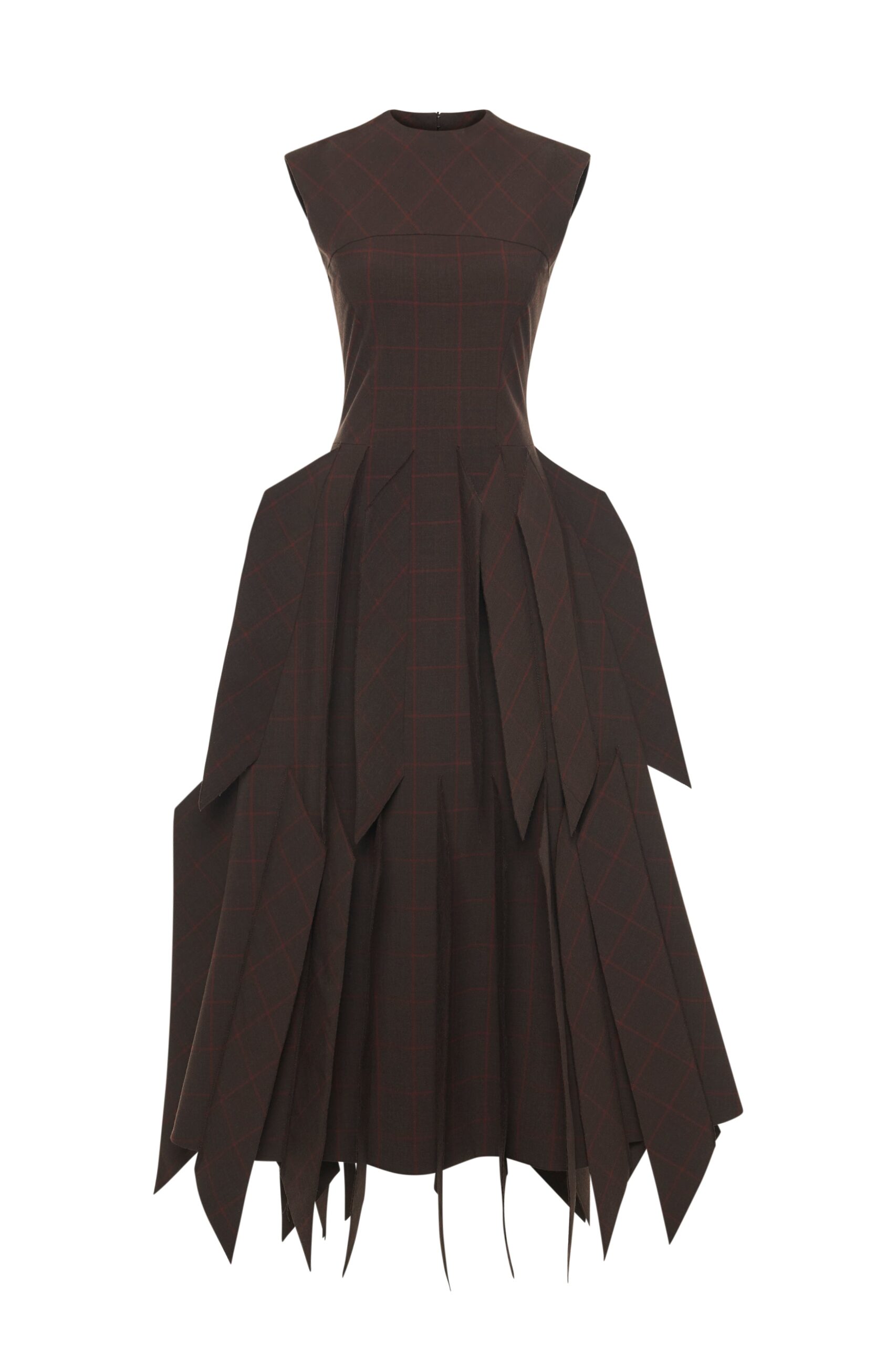 awake mode Dresses A.W.A.K.E. MODE Dress With Panel Brown Check - Dresses - Conceptual Avant-Garde Fashion at Luxury Shoes