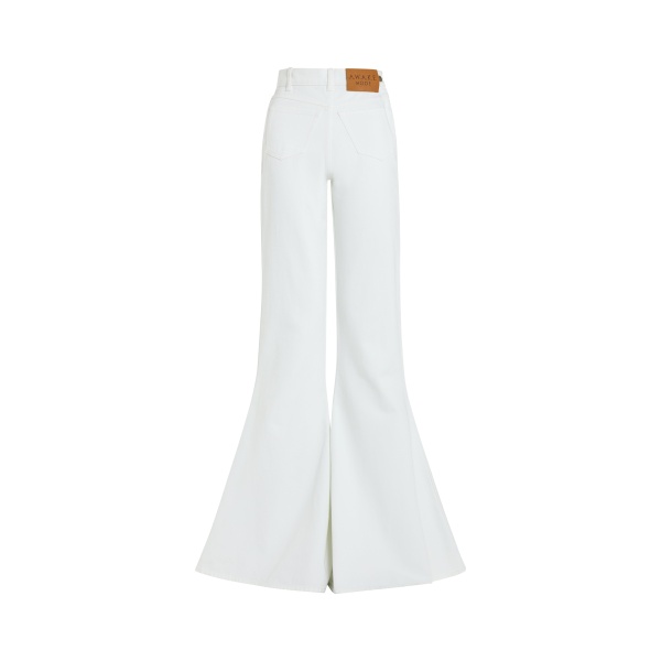 A.W.A.K.E. MODE Flared Mirror Jeans White - Pants - Conceptual Avant-Garde Fashion at Luxury Shoes 