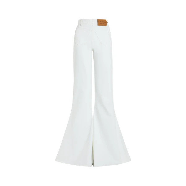A.W.A.K.E. MODE Flared Mirror Jeans White - Pants - Conceptual Avant-Garde Fashion at Luxury Shoes 