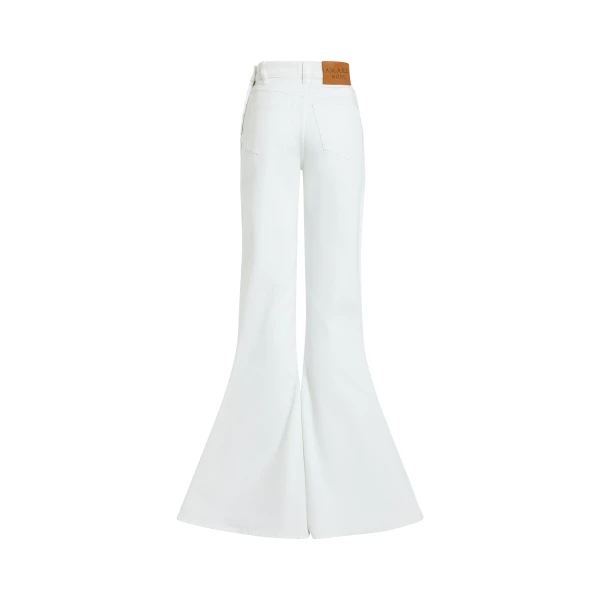 A.W.A.K.E. MODE Flared Mirror Jeans White - Pants - Conceptual Avant-Garde Fashion at Luxury Shoes 