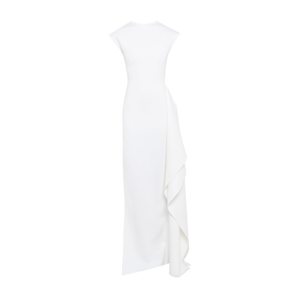 A.W.A.K.E. MODE High Neck Pencil Dress With Side Panel Detail White - Dresses - Conceptual Avant-Garde Fashion at Luxury Shoes 