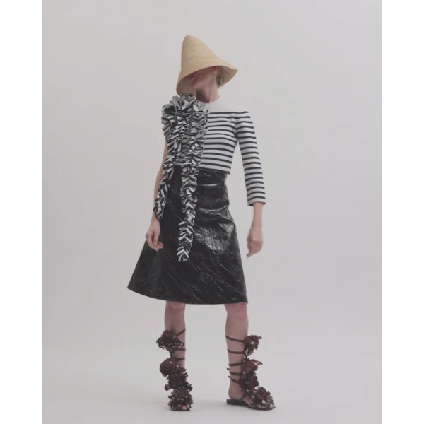 A.W.A.K.E. MODE Knee-Length A-Line Skirt Black - Skirts - Conceptual Avant-Garde Fashion at Luxury Shoes 