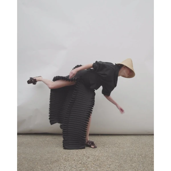 A.W.A.K.E. MODE Laminary Skirt Black - Skirts - Conceptual Avant-Garde Fashion at Luxury Shoes 