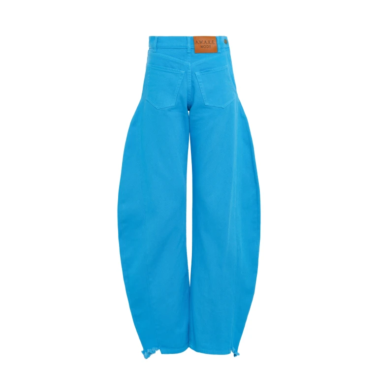 A.W.A.K.E. MODE Mirror Jeans With Side Inserts Bright Blue - Pants - Conceptual Avant-Garde Fashion at Luxury Shoes 