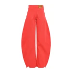 A.W.A.K.E. MODE Mirror Jeans With Side Inserts Red - Pants - Conceptual Avant-Garde Fashion at Luxury Shoes 