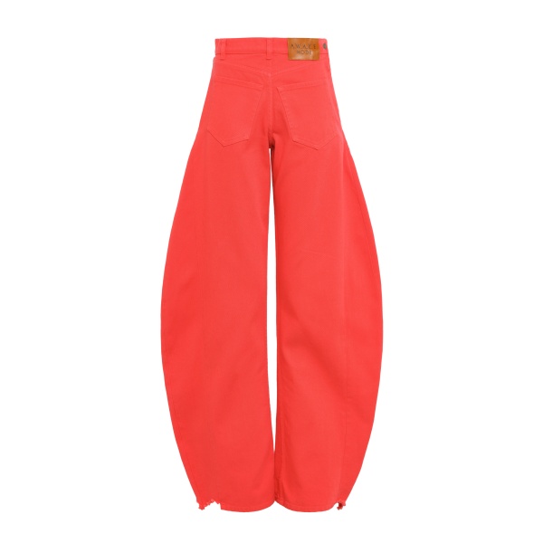 A.W.A.K.E. MODE Mirror Jeans With Side Inserts Red - Pants - Conceptual Avant-Garde Fashion at Luxury Shoes 