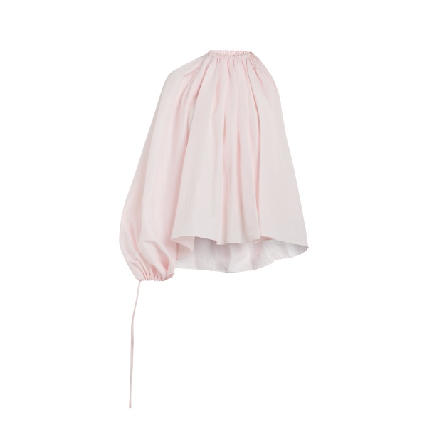 A.W.A.K.E. MODE One-Sleeve Voluminous Top Pale Pink - Tops - Conceptual Avant-Garde Fashion at Luxury Shoes 