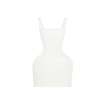 A.W.A.K.E. MODE Opened Neckline Sculpted Swan Dress White - Dresses - Conceptual Avant-Garde Fashion at Luxury Shoes 