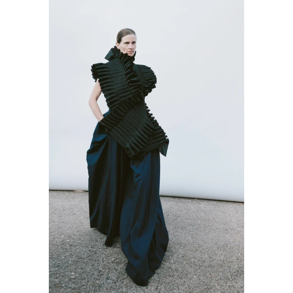 A.W.A.K.E. MODE Structural Top Black - Tops - Conceptual Avant-Garde Fashion at Luxury Shoes 