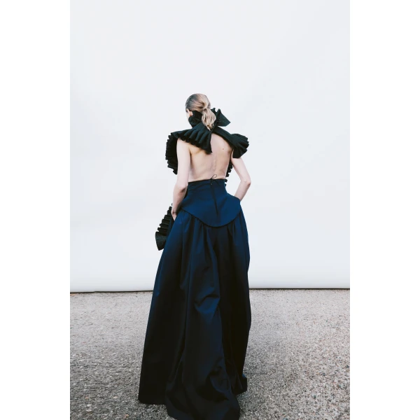 A.W.A.K.E. MODE Structural Top Black - Tops - Conceptual Avant-Garde Fashion at Luxury Shoes 